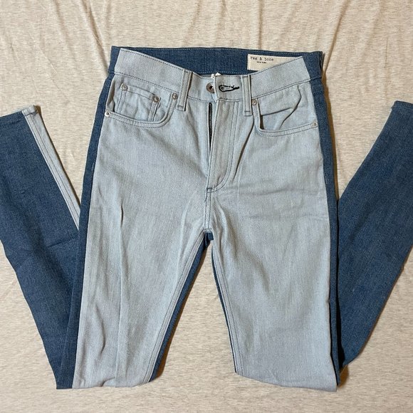 Rag & Bone High Waist Skinny Jeans Double Blues, 24, Barely Worn - Picture 5 of 5